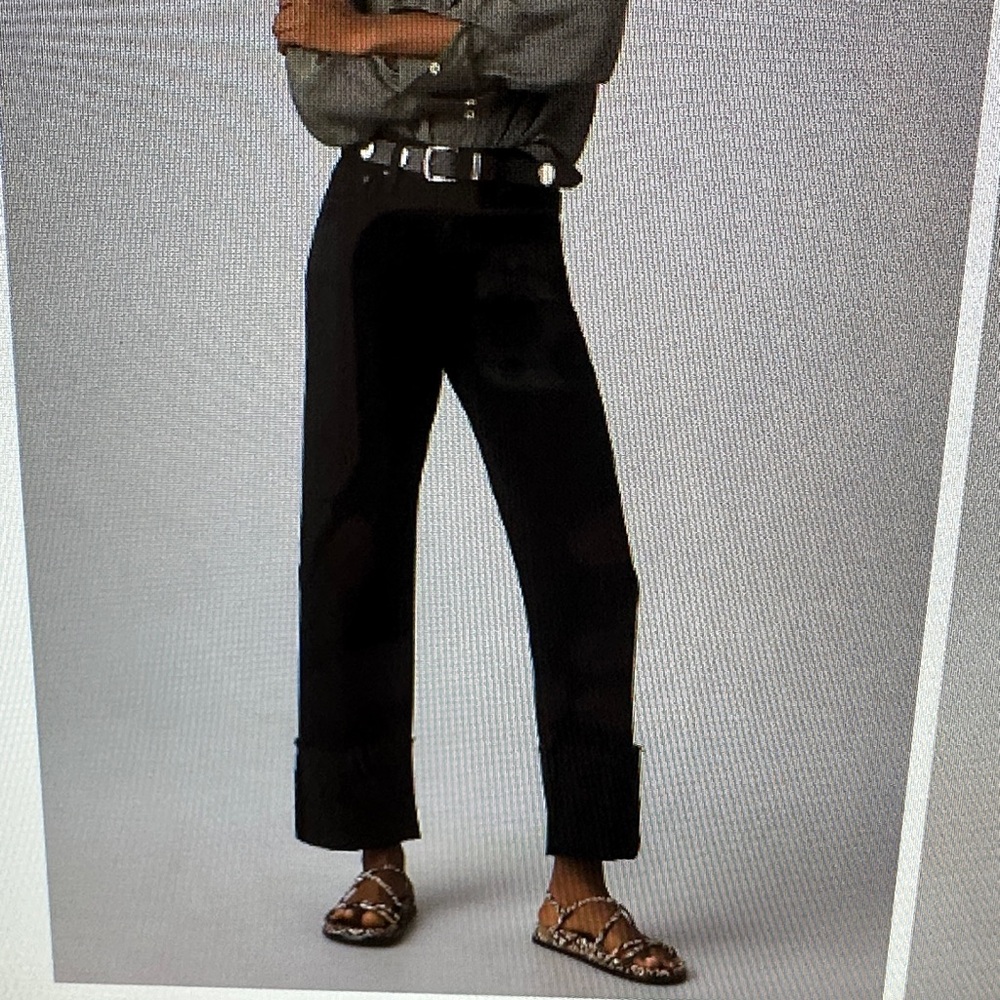 Pilcro Black Cuffed Straight-Leg Jeans. Sold out.